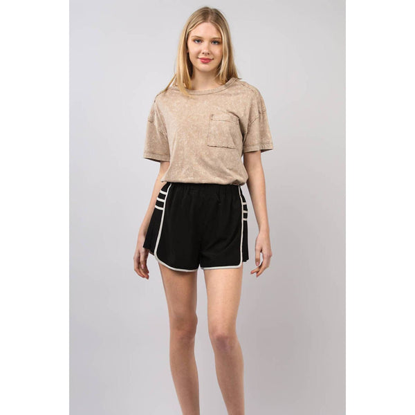 Side Pleated Detail Activewear Shorts