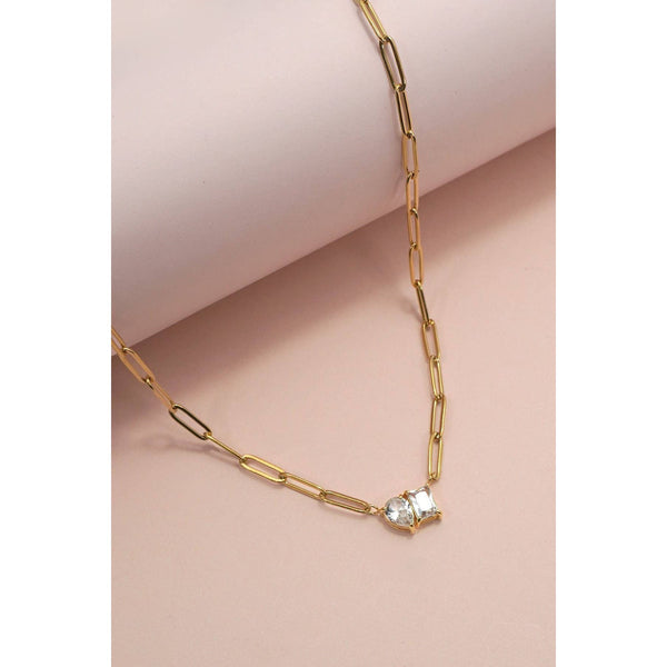 18K STAINLESS STEEL TARNISH FREE RHIN NECKLACE