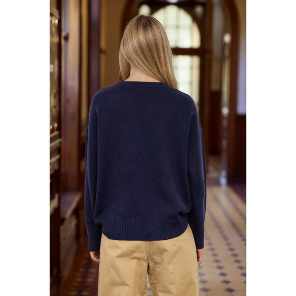 Teddy Jacquard Crew Neck Sweater
