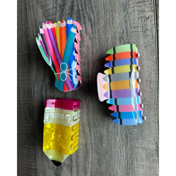 Teacher Theme Claw Hair Clip