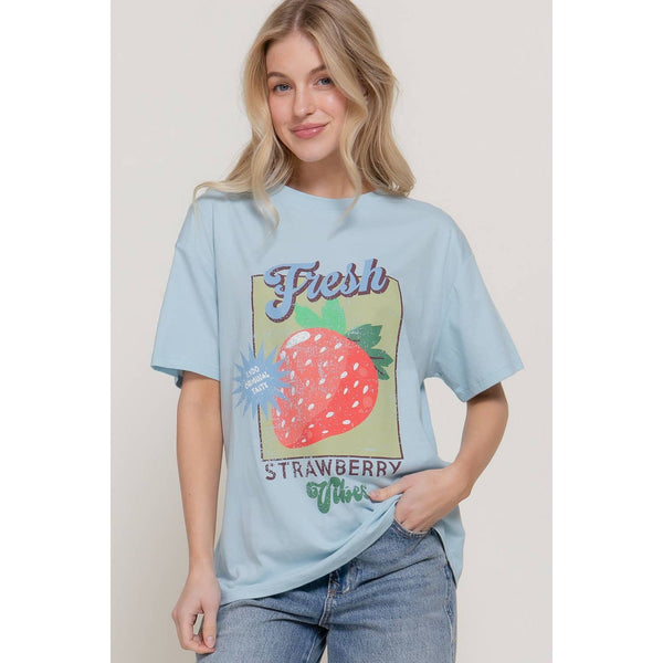 Fresh Strawberry Vibes Graphic Tee