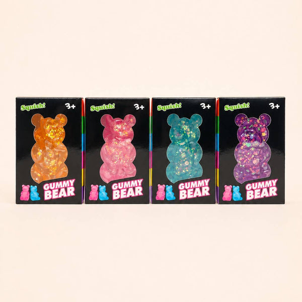 JOSSLYN by wall to wall - Squishy Glitter Bear Stress Relief Toy 12-pc Set | 40BTS427