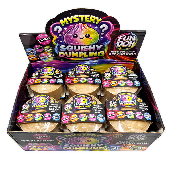 Novelty Brands - Fun Doh Mystery Dumpling Squishy Toy | 12-Piece Display
