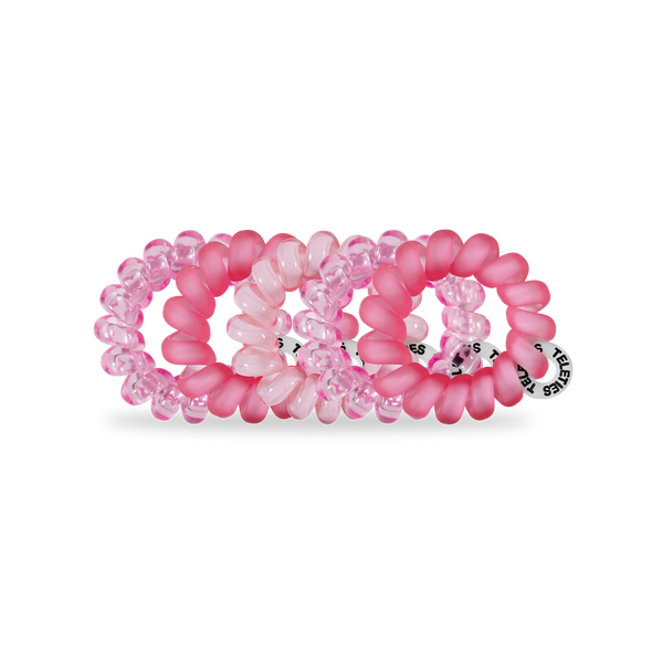 TELETIES - Spiral Hair Coils | Tiny | Pretty in Pink Hair Ties