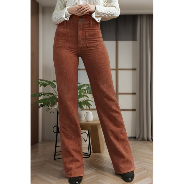 High Waist Square Pockets Corduroy Pants by Southern Roots Clothing Co