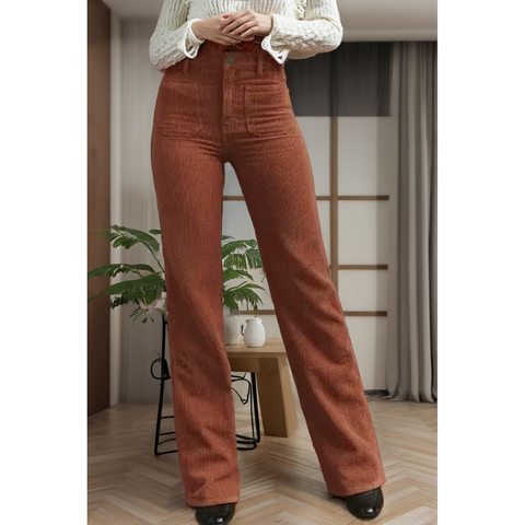 High Waist Square Pockets Corduroy Pants by Southern Roots Clothing Co