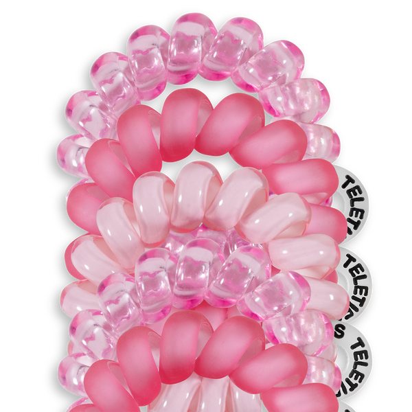 TELETIES - Spiral Hair Coils | Tiny | Pretty in Pink Hair Ties