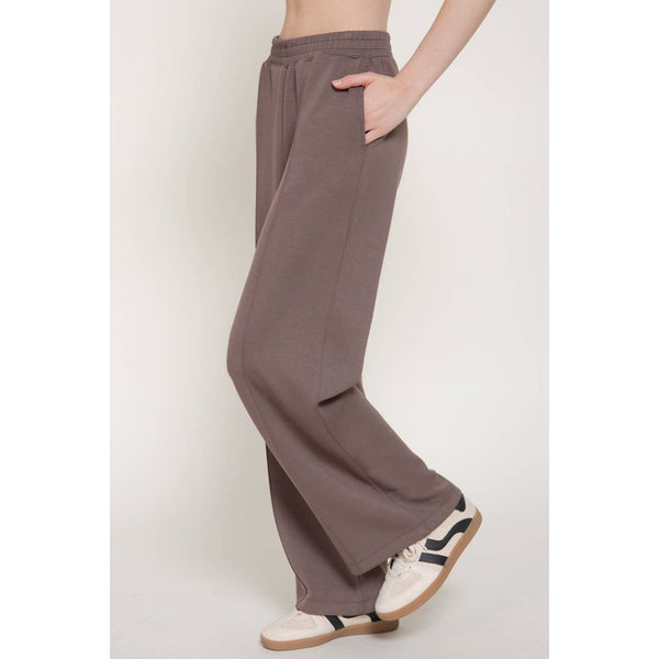 Elastic Waist Soft Modal Scuba Wide Pants