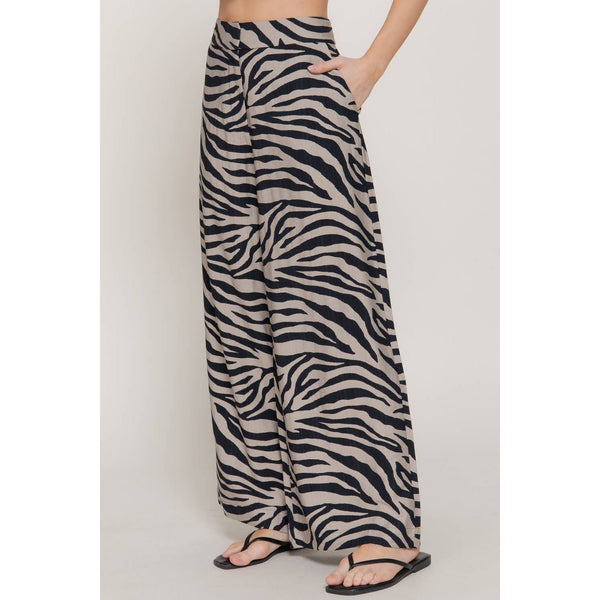 Wide Leg Printed Woven Pants