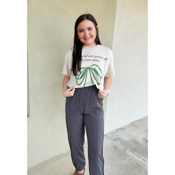 High Waist Solid Knit Jogger Pants