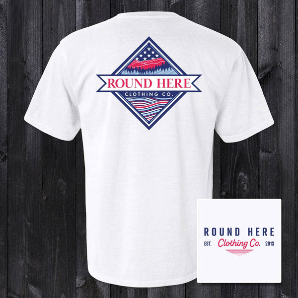 Patriotic Mountains Short Sleeve T Shirt