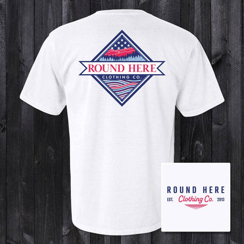 Patriotic Mountains Short Sleeve T Shirt