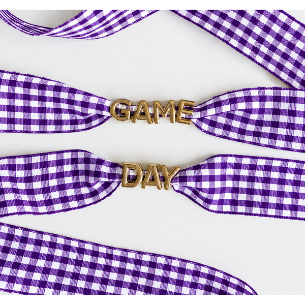 Game Day Gingham Shoe Lace Charm Set
