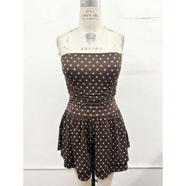 Polka Dot Strapless Romper