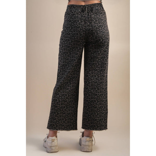 Leopard Printed Marine Straight Pants