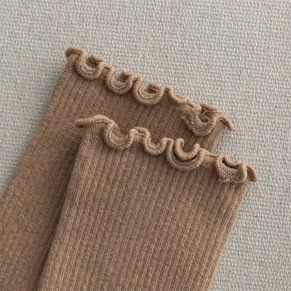 Flounce Solid Color Simple Sweet Socks