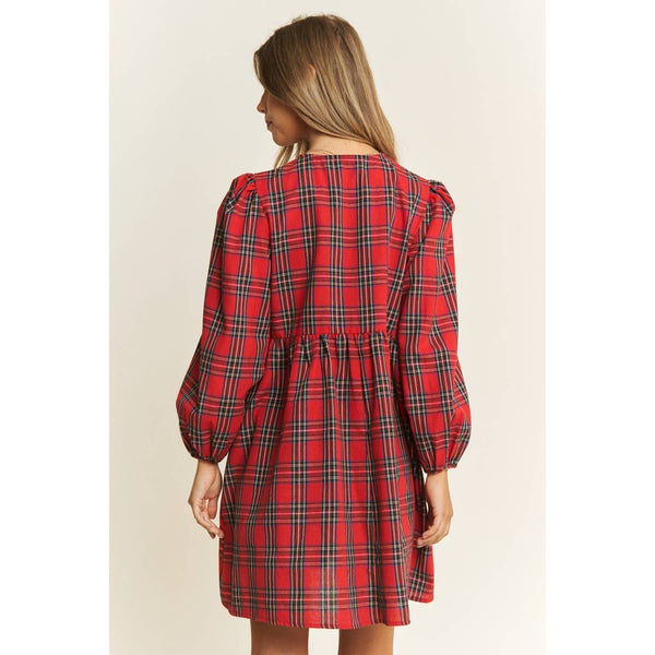Green Christmas Plaid Dress