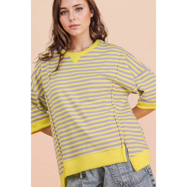 Oversized Stripe Casual Knit Top