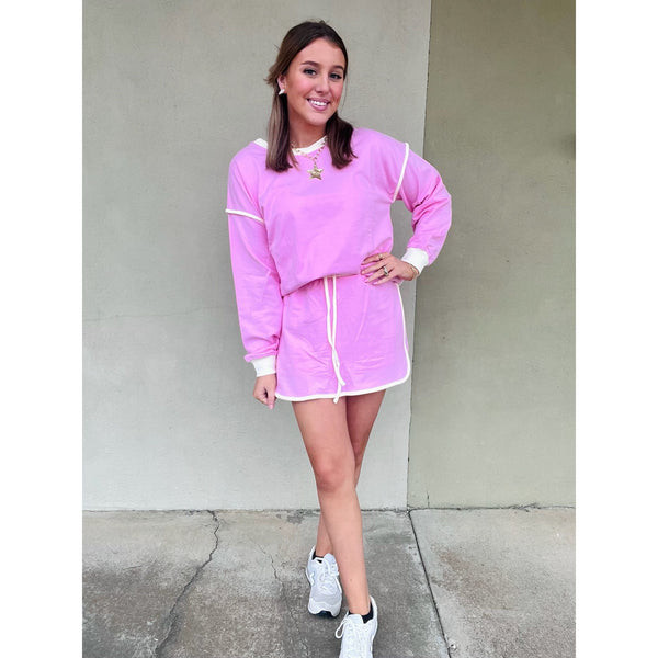 Colorblock Longsleeve & Skort Set