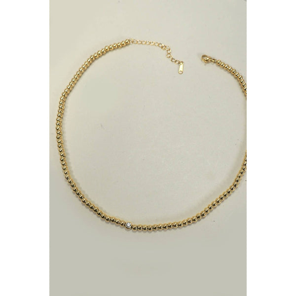 18K STAINLESS STEEL TARNISH FREE BEADED NECKLACE