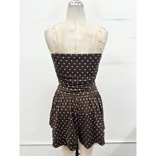 Polka Dot Strapless Romper