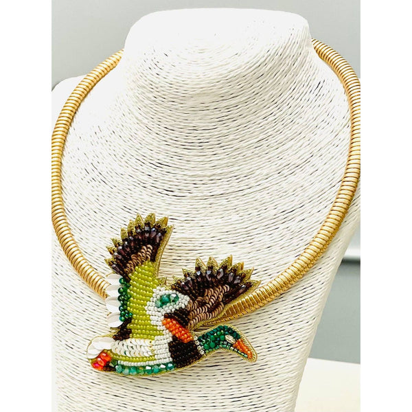 TWO FORTY TWO - FALL - Mallard Necklace (green/brown) BNK1203