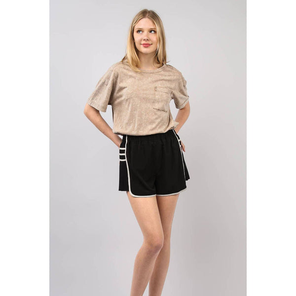 Side Pleated Detail Activewear Shorts