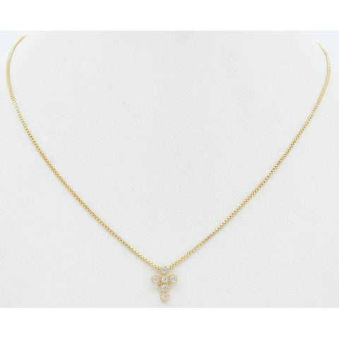 Gold Chain with Rhinestoned Cross Necklace