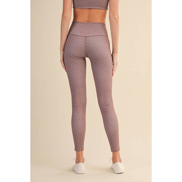 Polka Dot Print High Waist Crossover Legging by KIMBERLY C