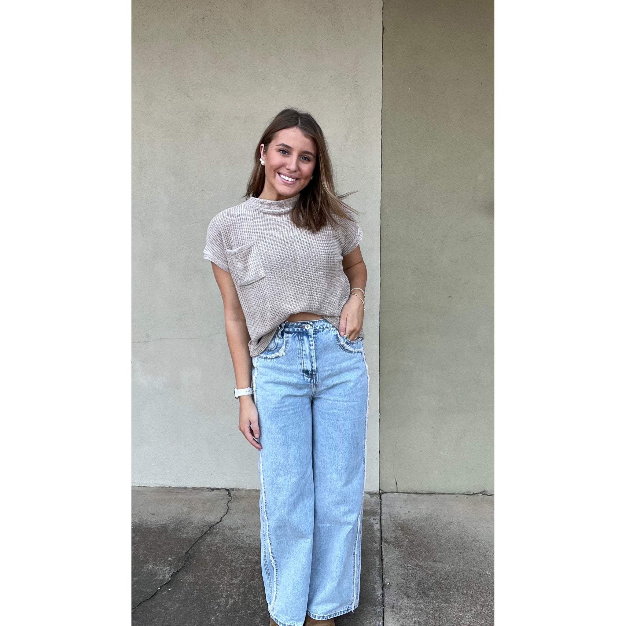 Fray Detail Washed Denim Jeans – Southern Roots Clothing Company