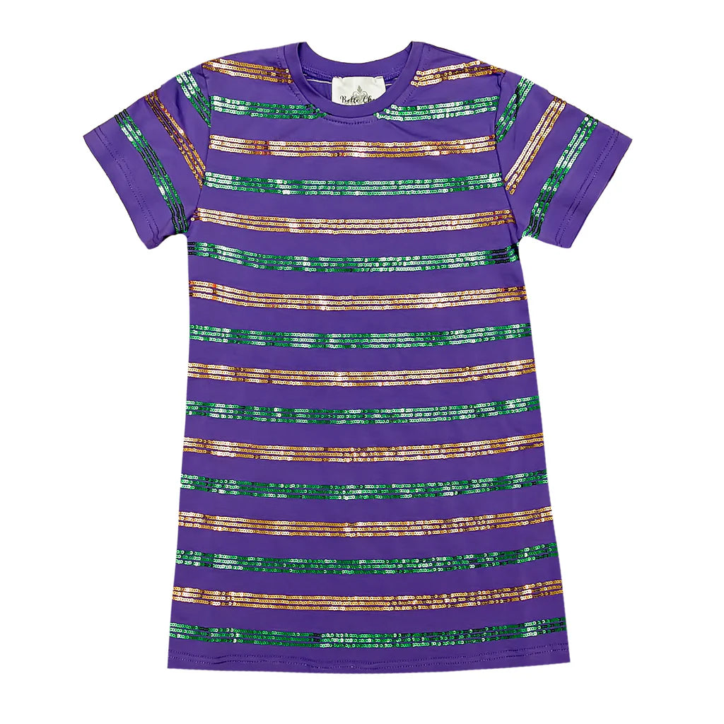 Purple Mardi Gras Sequin T Shirt Dress – Southern Roots Clothing Company
