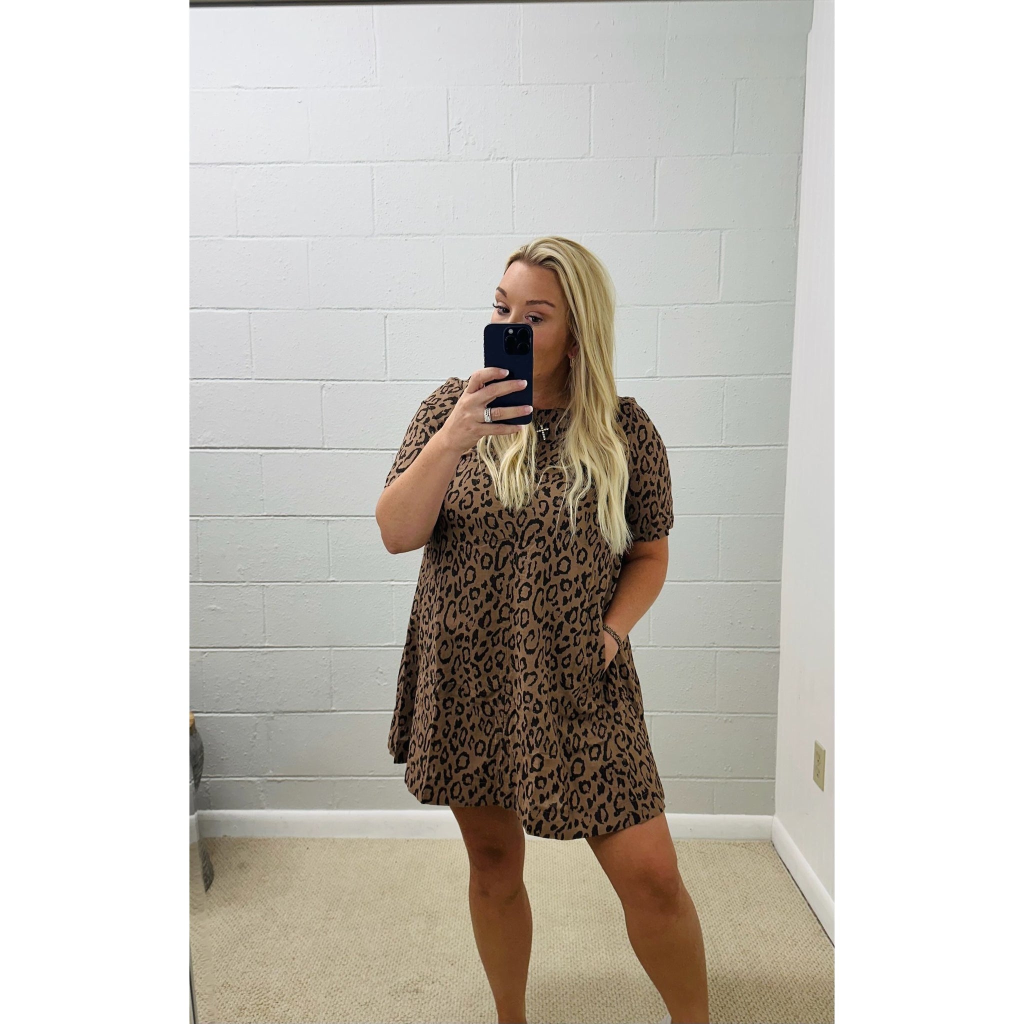 Leopard Comfy Mini Dress by VERY J