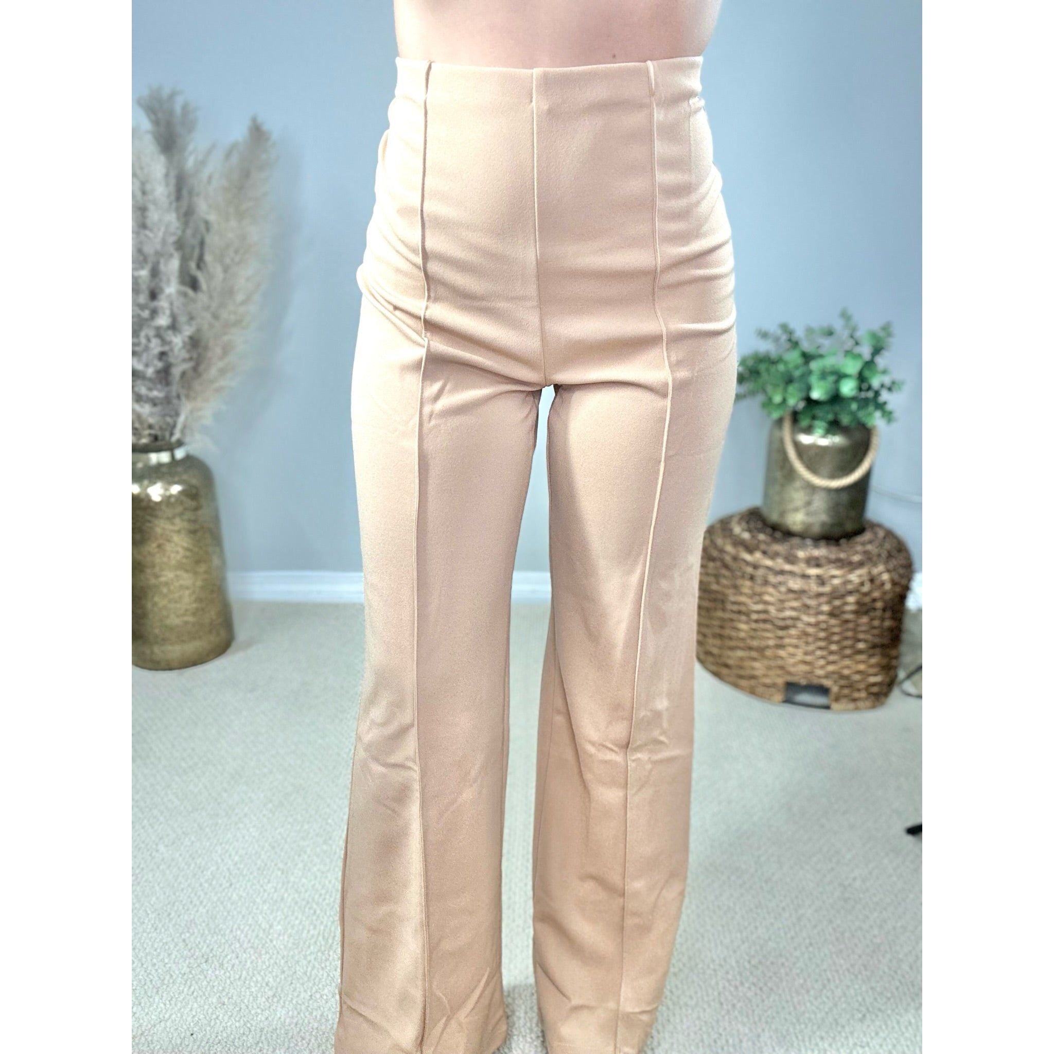 Taupe Flared Trousers