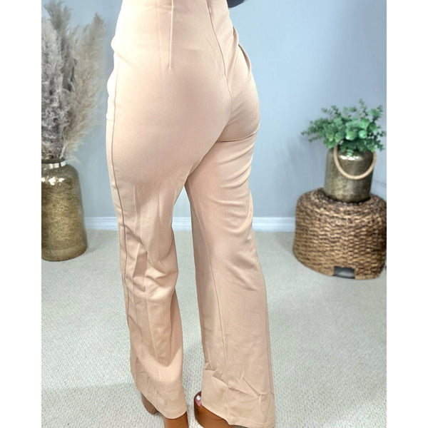 Taupe Flared Trousers