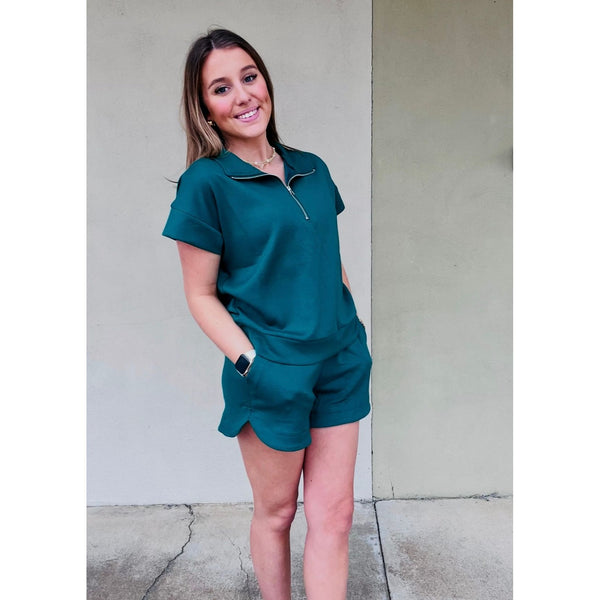 Scuba Half Zip Top & Shorts Set