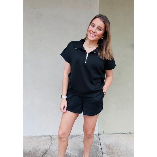 Scuba Half Zip Top & Shorts Set