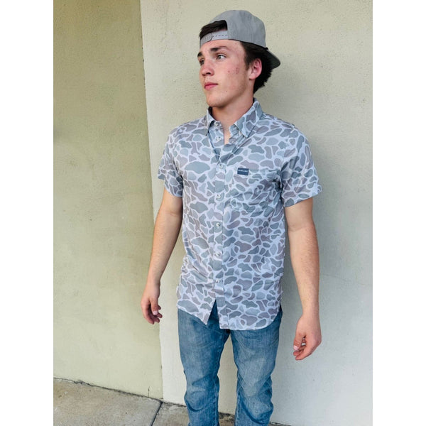 Burlebo Performance Button Up - Classic Deer Camo