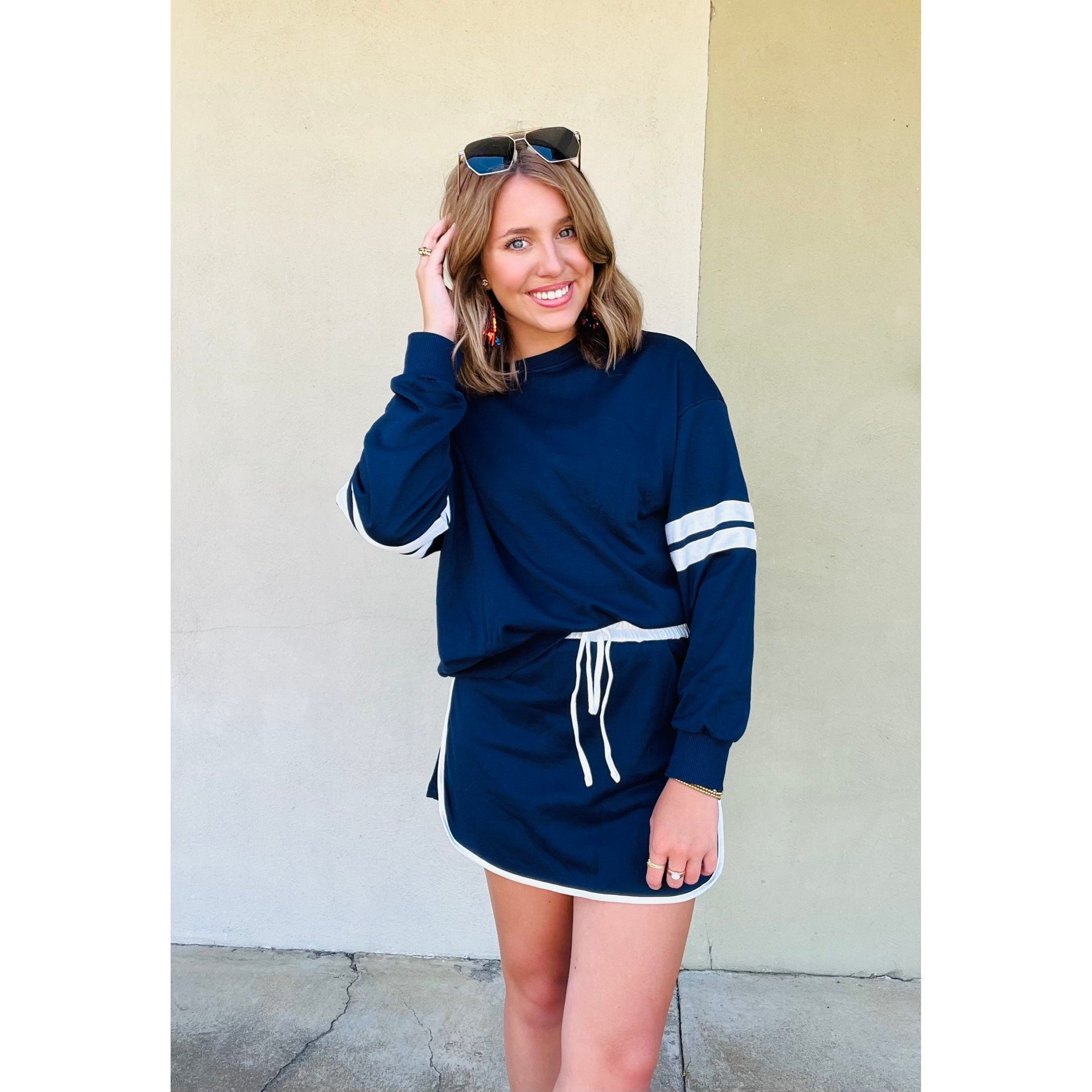 Blitz Pullover Mini Skirt Set