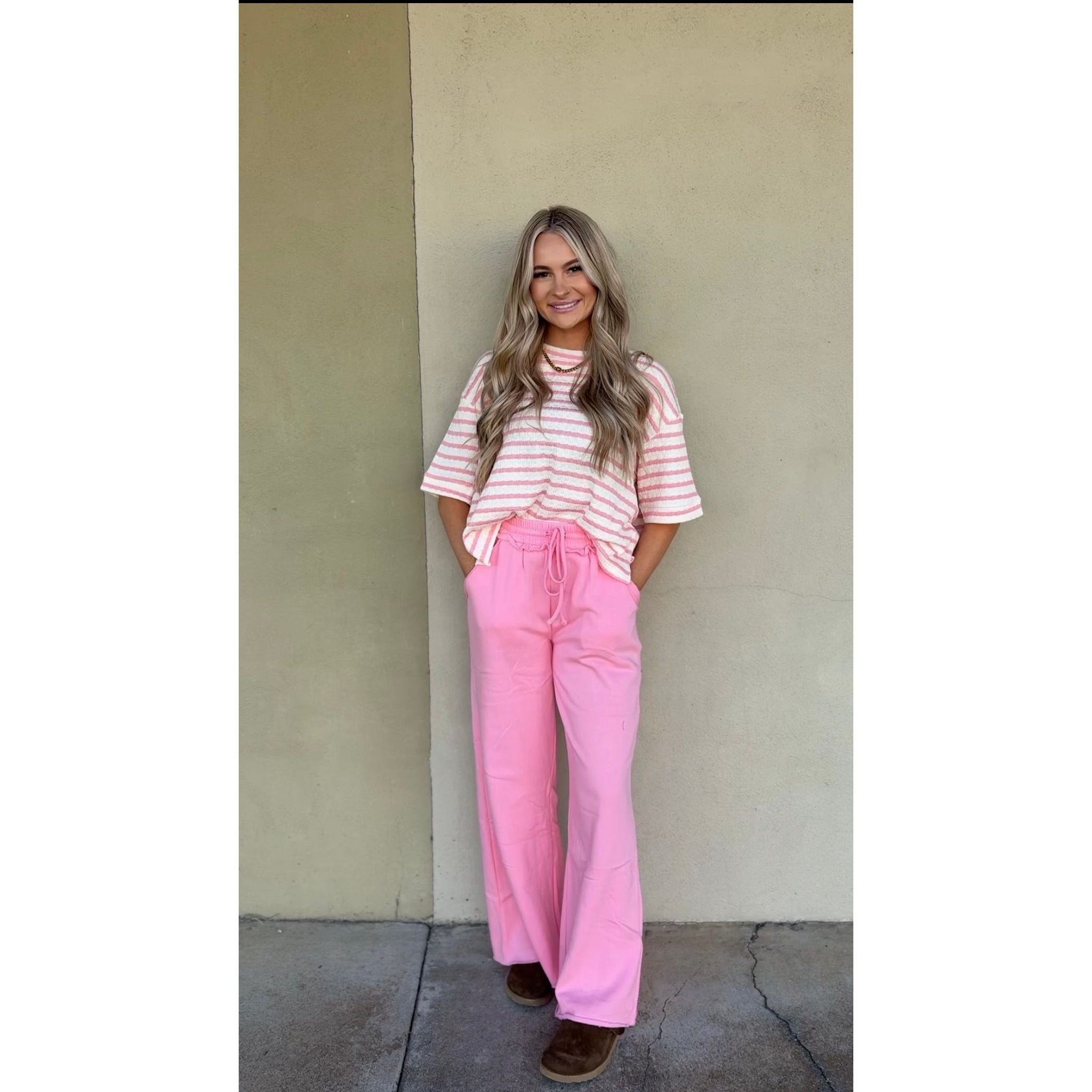 Fleece Exposed Seam Wide Leg Sweatpants – Southern Roots Clothing Company