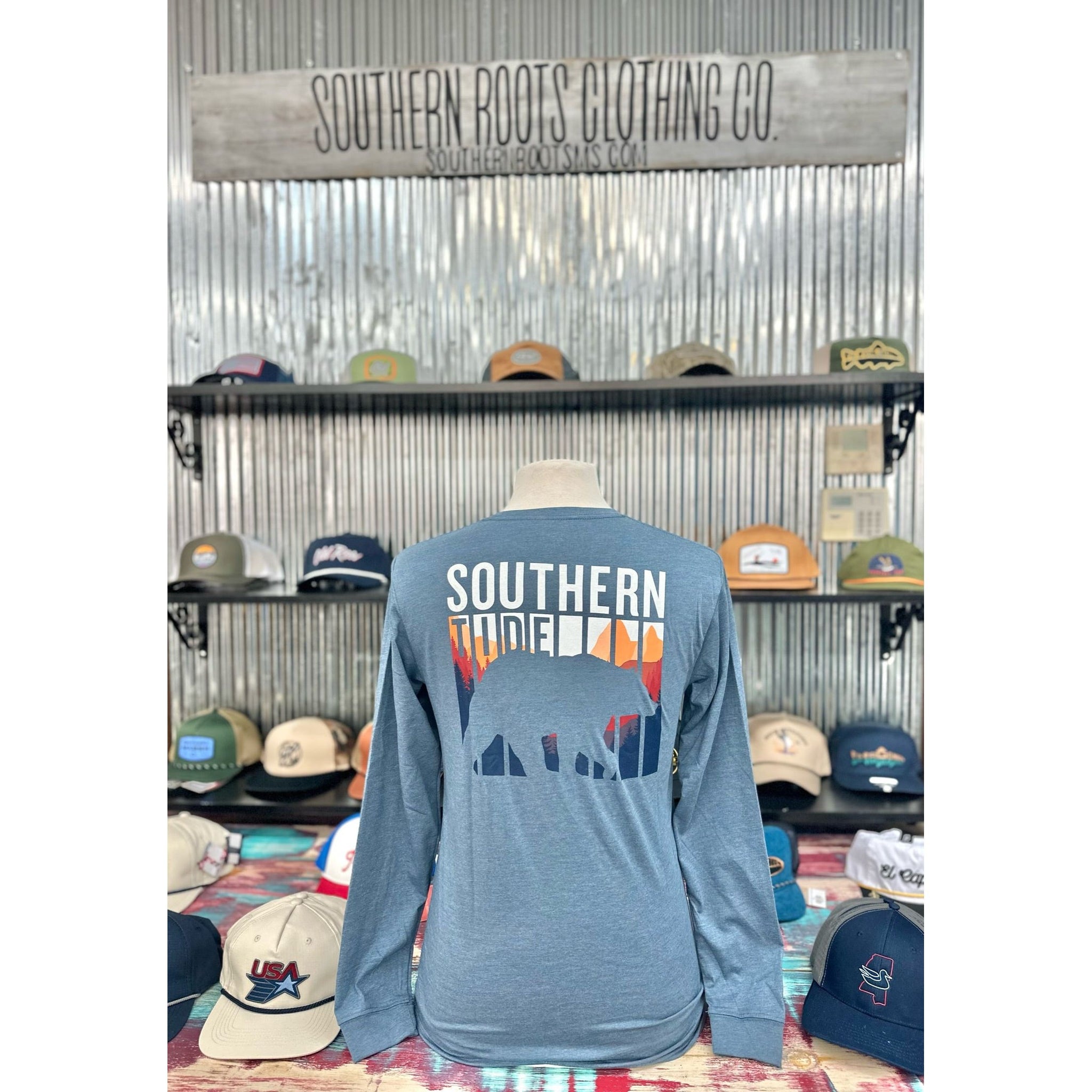 Southern Tide Bear Long Sleeve Logo T Shirt