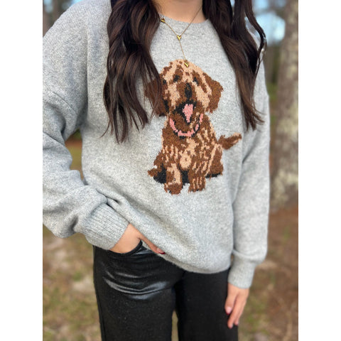 Dog Embroidered Sweater