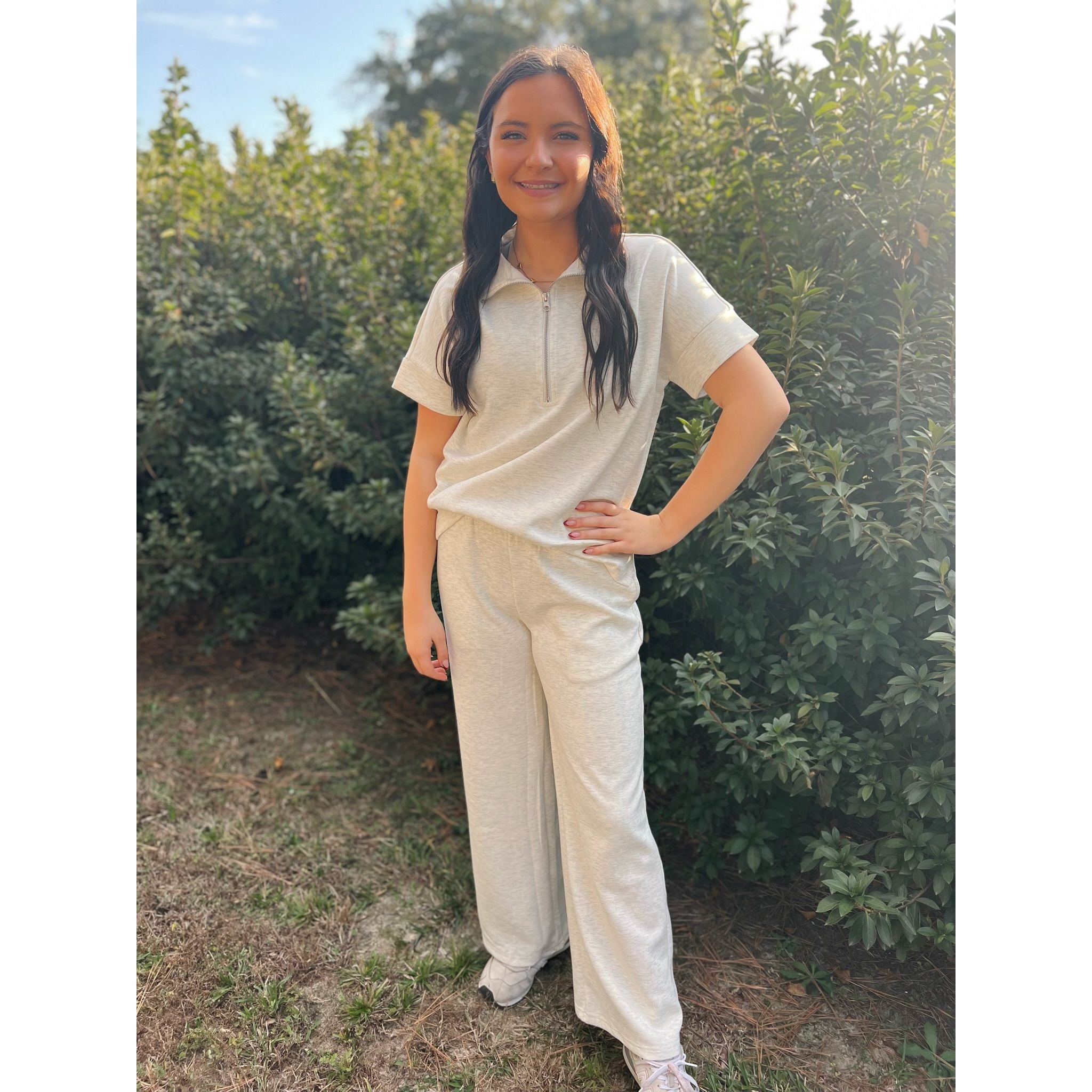 BF Scuba High Neck Half Zip Top & Pants Set