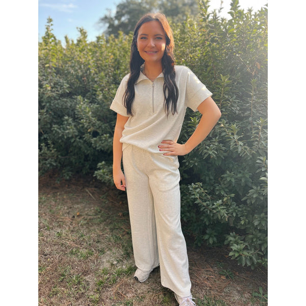 BF Scuba High Neck Half Zip Top & Pants Set