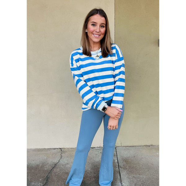 Oversized French Terry Striped Sweatshirt
