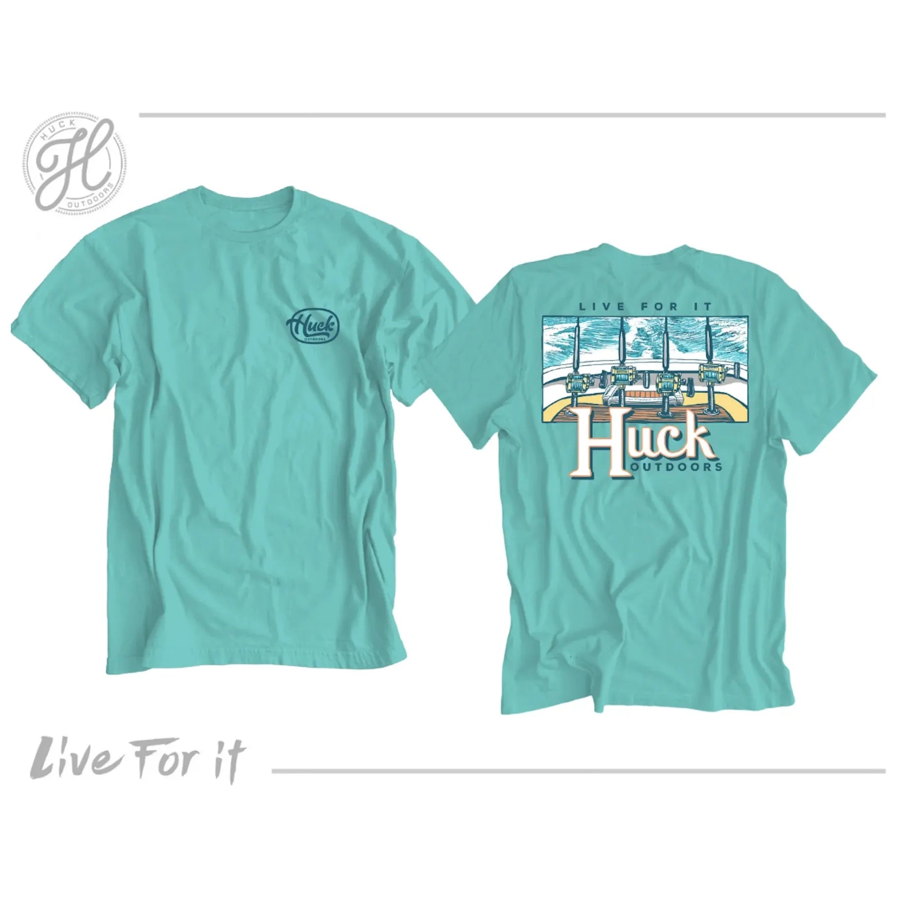 Huck Outdoors Offshore Reels Short Sleeve T Shirt