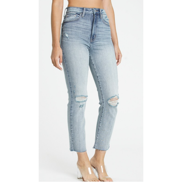 Ally High Ride Straight Leg Cropped Jeans