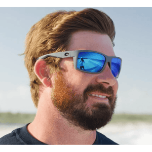 Costa Del Mar Reefton Blackout Polarized Sunglasses in Blue Mirror