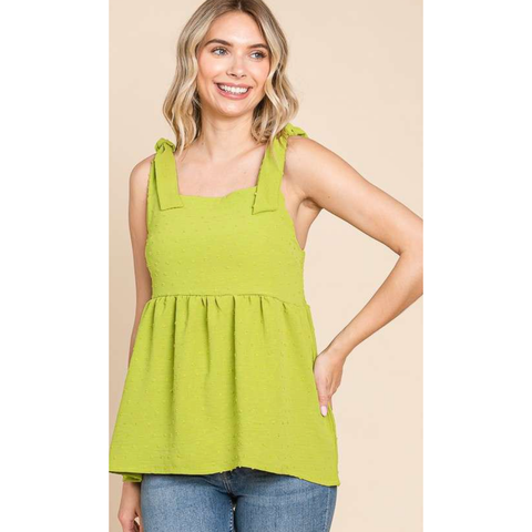 Lime Baby Doll Bow Tie Cami