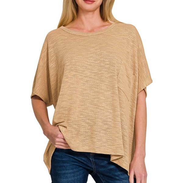 Lightweight Short Sleeve Oversized Sweater Top