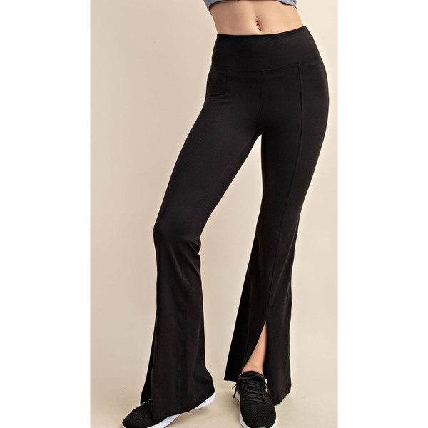 Front Slit Flared Leggings